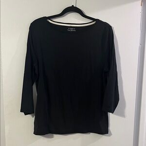 Talbots Women's Classic Black 3/4 Length Sleeve Top